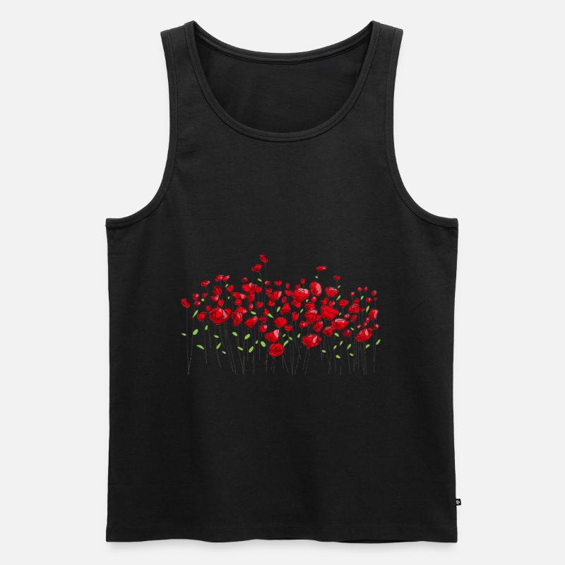 Mohnblumen Mohn Blume Blumen - Männer Premium Bio Tank Top - Schwarz