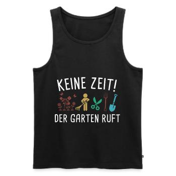 Keine Zeit Der Garten Ruft - Männer Premium Bio Tank Top - Schwarz - Vorne - AI Model Male 178 light (178cm)