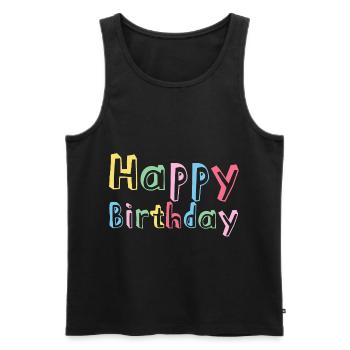 Félicitations Cadeau d’anniversaire - Débardeur bio Premium Homme - noir - Devant - Michal (187cm)