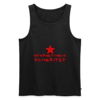 SOLIDARITÉ INTERNATIONALE STAR ROUGE GAUCHE - Débardeur bio Premium Homme - noir - Devant - AI Model Male 178 light (178cm)