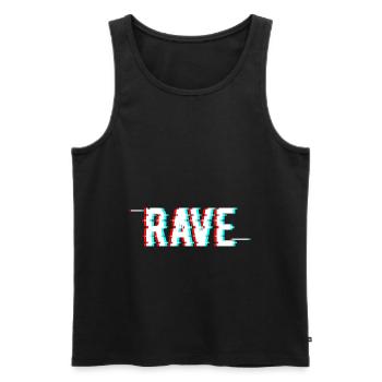 Rave Glitch Hardstyle Festival EDM Techno - Männer Premium Bio Tank Top - Schwarz - Vorne - Michal (187cm)