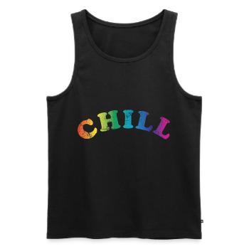 Chill chill out - Men's Premium Organic Tank Top - black - Front - AI Model Male 178 light (178cm)