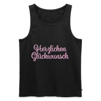 Herzlichen Glückwunsch Geschenkidee - Männer Premium Bio Tank Top - Schwarz - Vorne - Michal (187cm)