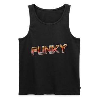 Funky Vintage Retro - Männer Premium Bio Tank Top - Schwarz - Vorne - Michal (187cm)