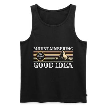 Klettern Felsen Sportklettern Alpen - Männer Premium Bio Tank Top - Schwarz - Vorne - AI Model Male 178 light (178cm)