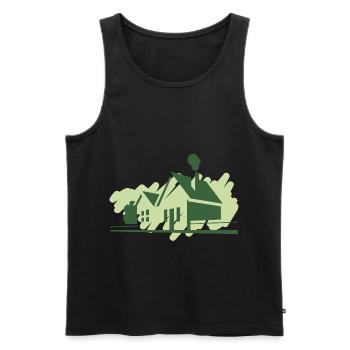 houses - Men's Premium Organic Tank Top - black - Front - AI Model Male 178 light (178cm)