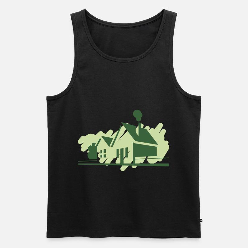 Häuser - Männer Premium Bio Tank Top - Schwarz