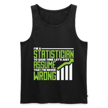 Statistiker - Männer Premium Bio Tank Top - Schwarz - Vorne - AI Model Male 178 light (178cm)