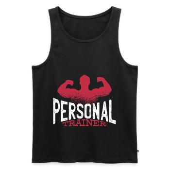 personal trainer fitness trainer strength training gym - Men's Premium Organic Tank Top - black - Front - AI Model Male 178 light (178cm)