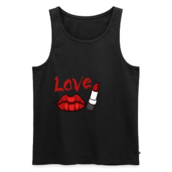 Love lipstick Seductive or charming Da - Men's Premium Organic Tank Top - black - Front - AI Model Male 178 light (178cm)