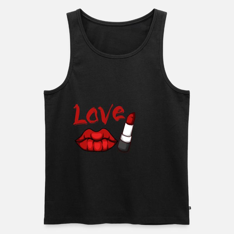 Liebeslippenstift Verführerische oder charmante Da - Männer Premium Bio Tank Top - Schwarz