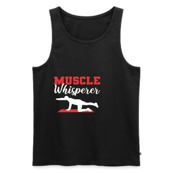 Muskelflüsterer PT Student Gift - Männer Premium Bio Tank Top - Schwarz - Vorne - AI Model Male 178 light (178cm)