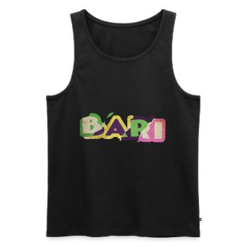 Bari Italie City Font Punk Retro Vacances - Débardeur bio Premium Homme - noir - Devant - Michal (187cm)