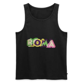 Rome Roma Italie City Font Punk Rétro Vacances - Débardeur bio Premium Homme - noir - Devant - Michal (187cm)