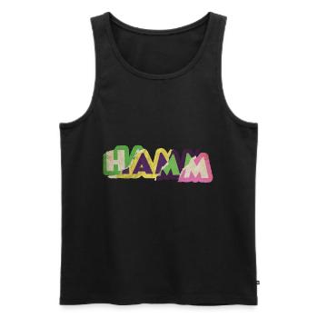 Hamm Deutschland Stadt Schrift Punk Retro - Männer Premium Bio Tank Top - Schwarz - Vorne - Michal (187cm)