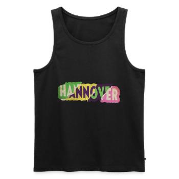 Hanovre Allemagne City Font Punk Rétro - Débardeur bio Premium Homme - noir - Devant - Michal (187cm)