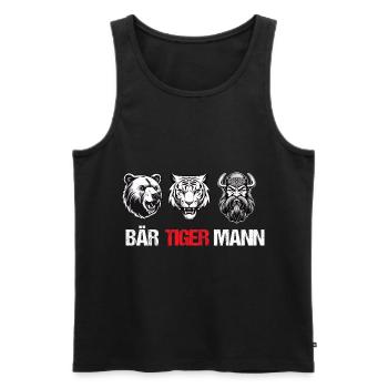 Bär Tiger Mann Vatertag Vater Bärtiger Mann Bart - Männer Premium Bio Tank Top - Schwarz - Vorne - AI Model Male 178 light (178cm)