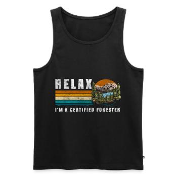 Forester Nature Conservation Protection - Men's Premium Organic Tank Top - black - Front - Michal (187cm)