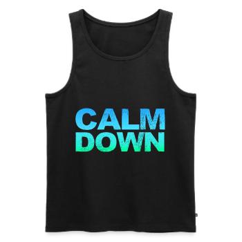 Relaxation and relaxation. Just Calm Down - Men's Premium Organic Tank Top - black - Front - AI Model Male 178 light (178cm)