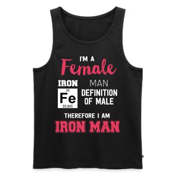 Frau Eisen Spruch Cool Geschenk Idee Frauenpower - Männer Premium Bio Tank Top - Schwarz - Vorne - AI Model Male 178 light (178cm)