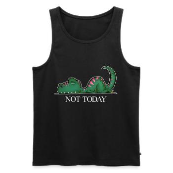 Dino TRex Dinosaure Fatigué No Buck Lazy Gift - Débardeur bio Premium Homme - noir - Devant - AI Model Male 178 light (178cm)