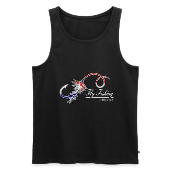Fly Fishing Fishing Croatia Fishermen Gift - Men's Premium Organic Tank Top - black - Front - AI Model Male 178 light (178cm)