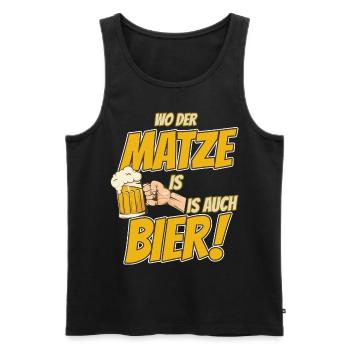 bier matze matthias grillen feiern bierbauch - Männer Premium Bio Tank Top - Schwarz - Vorne - Michal (187cm)
