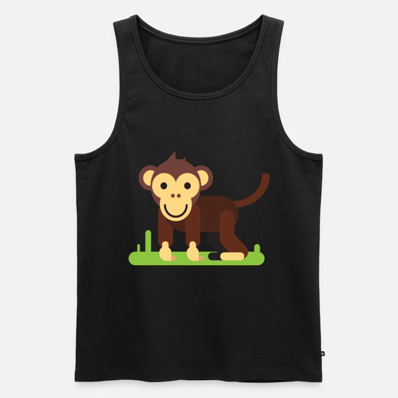 Affe Comic Still - Männer Premium Bio Tank Top - Schwarz