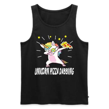 unicorn dab licorne pizza idée de cadeau - Débardeur bio Premium Homme - noir - Devant - AI Model Male 178 light (178cm)