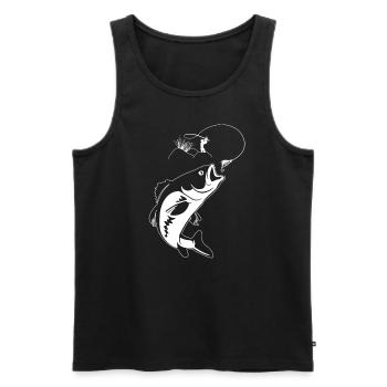 Fliegenfischen Barsch Forelle Angler Fliege Lachs - Männer Premium Bio Tank Top - Schwarz - Vorne - Michal (187cm)