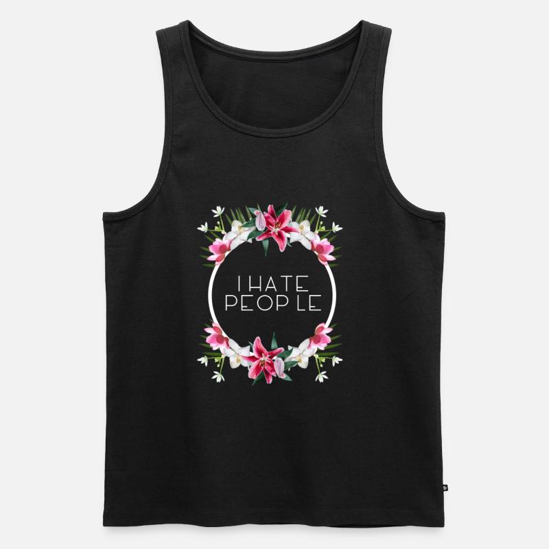 I hate people - Männer Premium Bio Tank Top - Schwarz