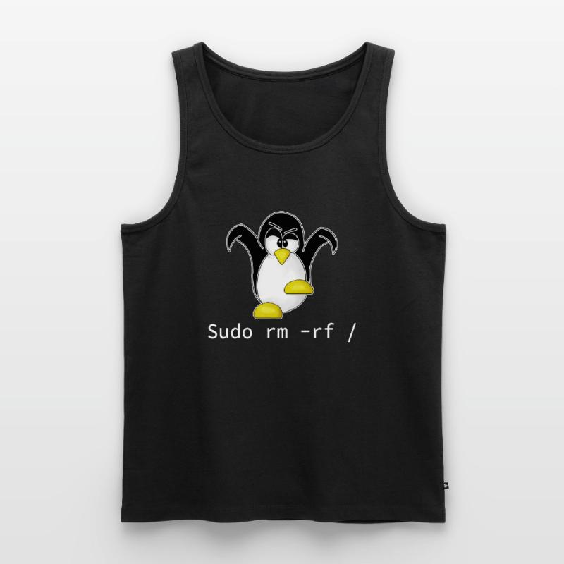 Tux Linux Pinguin Sudo Rm Rf | Computerfreak Hacke Männer Premium Bio Tank Top