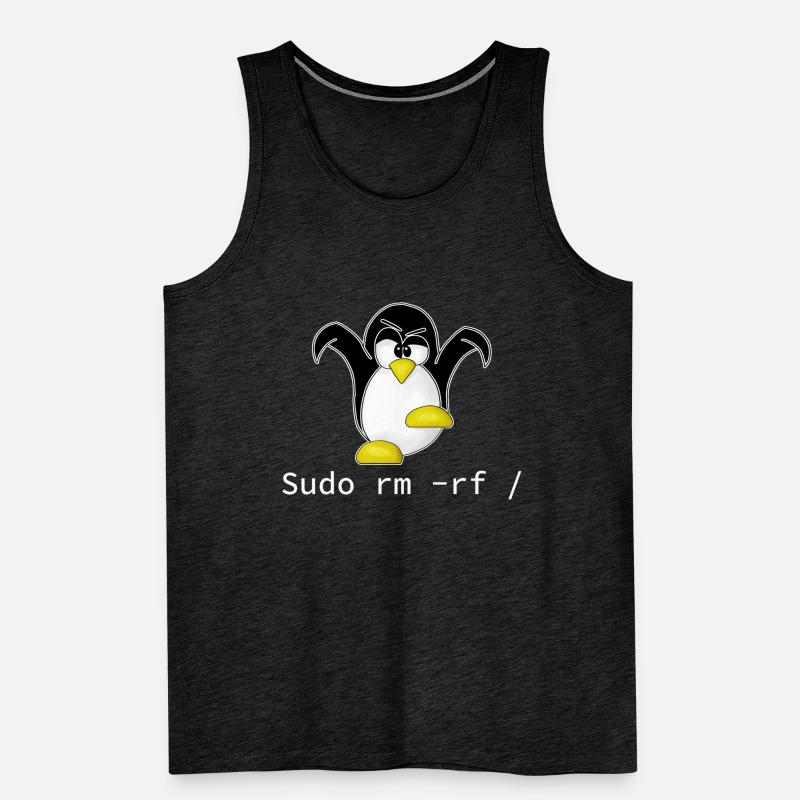 Tux Linux Pinguin Sudo Rm Rf | Computerfreak Hacke Männer Premium Bio Tank Top