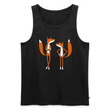 Foxes with Attitude - Men's Premium Organic Tank Top - black - Front - AI Model Male 178 light (178cm)