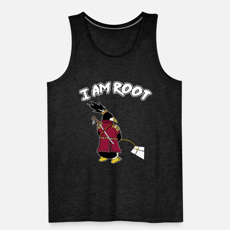 Linux Pingouin I Am Root Geeks Geeks Nerd Computer Ninja Débardeur bio Premium Homme