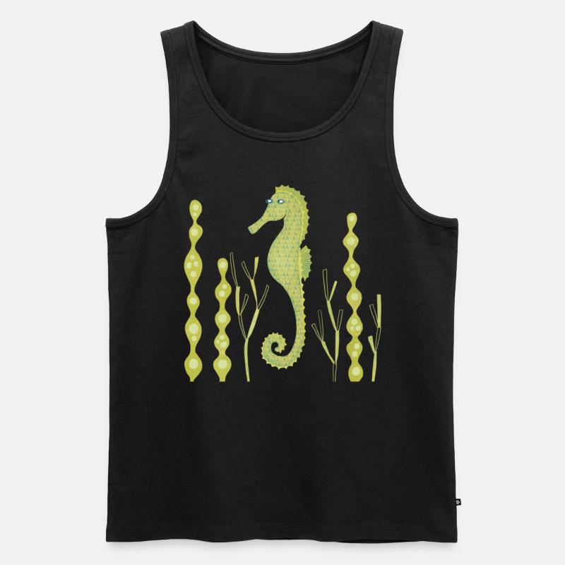 Seepferdchen - Männer Premium Bio Tank Top - Schwarz