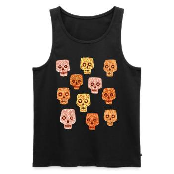 Sugar Skulls - Men's Premium Organic Tank Top - black - Front - AI Model Male 178 light (178cm)