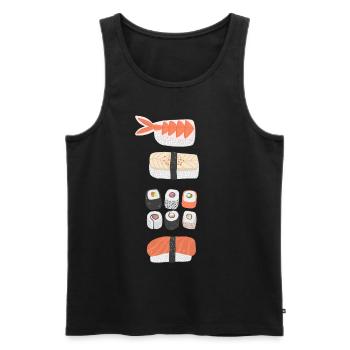 Sushi - Débardeur bio Premium Homme - noir - Devant - AI Model Male 178 light (178cm)