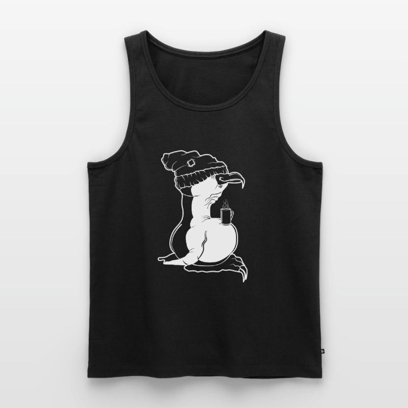 Tux Linux Penguin Coffee Break Computer Freak Nerd Men's Premium Organic Tank Top