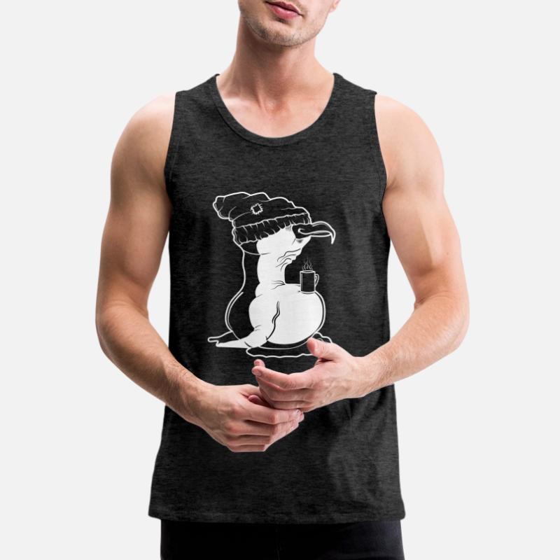 Tux Linux Pinguin Kaffee Pause Computer Freak Nerd Männer Premium Bio Tank Top