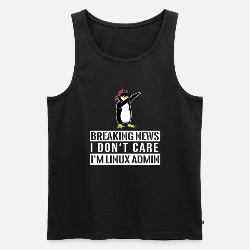 IT nerd Linux Linux penguin geek ingénieur logiciel - Débardeur bio Premium Homme - noir