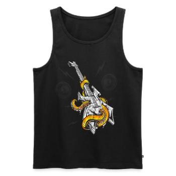 Egitarre with octopus for hard rock bassist - Men's Premium Organic Tank Top - black - Front - AI Model Male 178 light (178cm)