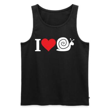 Schnecke Ich Liebe Schnecken Herz Langsam Geschenk - Männer Premium Bio Tank Top - Schwarz - Vorne - AI Model Male 178 light (178cm)