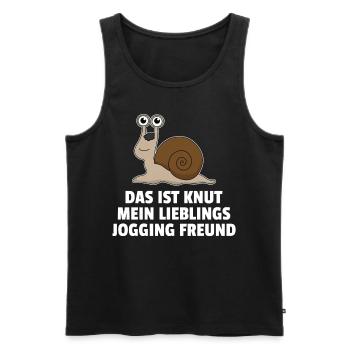 Schnecke Lieblings Jogging Freund Laufen Geschenk - Männer Premium Bio Tank Top - Schwarz - Vorne - AI Model Male 178 light (178cm)