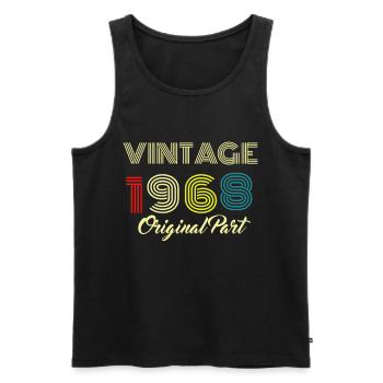 Vintage 1968 Original partie hommes femmes 52 anniversaire - Débardeur bio Premium Homme - noir - Devant - Michal (187cm)