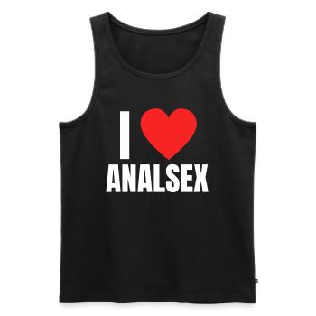 I Love Analsex Shirt Humor Sex Anal Gift Idea - Männer Premium Bio Tank Top - Schwarz - Vorne - Michal (187cm)