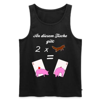 Doppelkopf Tradition Schweinchen Regel 2 Füchse - Männer Premium Bio Tank Top - Schwarz - Vorne - Michal (187cm)