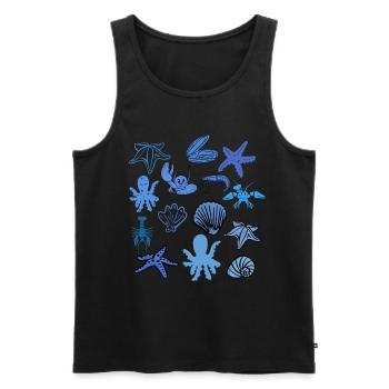Cute Sea Shells And Starfish At The Beach Shirt - Männer Premium Bio Tank Top - Schwarz - Vorne - AI Model Male 178 light (178cm)