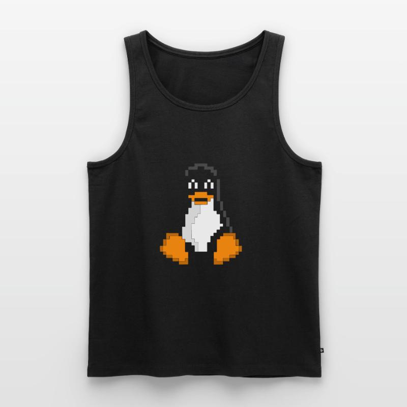 Linux Pinguin Pixel Art Sys Admins Computer Hacker Männer Premium Bio Tank Top