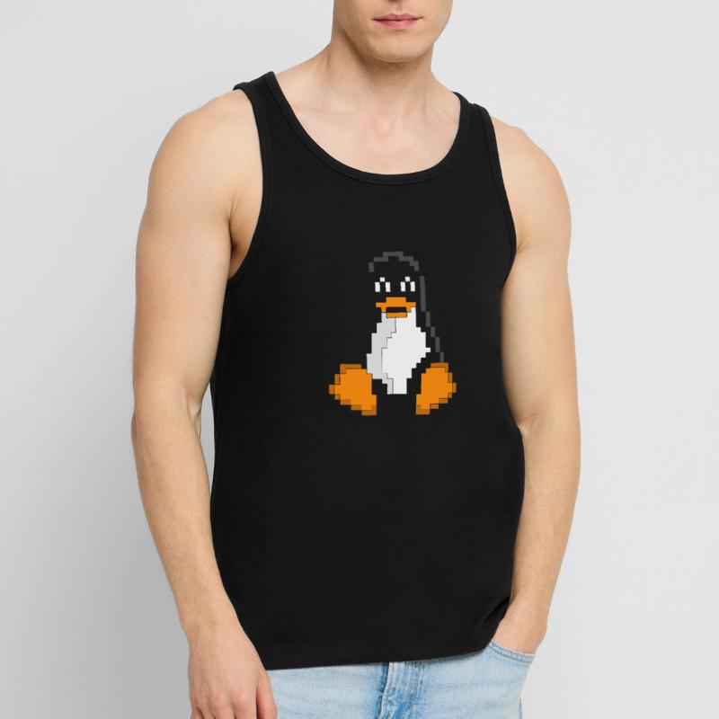 Linux Pinguin Pixel Art Sys Admins Computer Hacker Männer Premium Bio Tank Top
